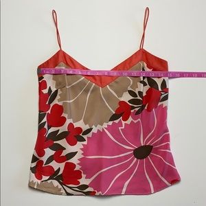 J Crew flower graphic silk top size xs
